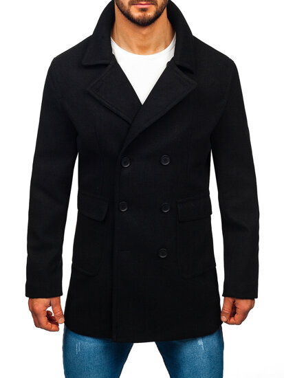 Men’s Short Double-breasted Winter Coat Black Bolf 11Z8215A2