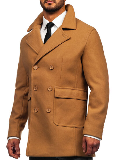 Men’s Short Double-breasted Winter Coat Camel Bolf 11Z8215