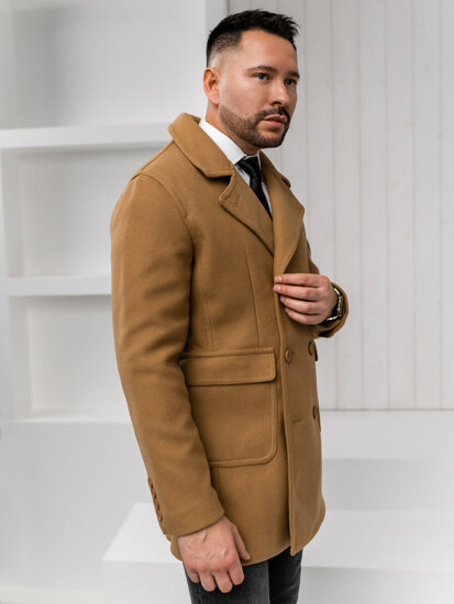 Men’s Short Double-breasted Winter Coat Camel Bolf 11Z8215A1