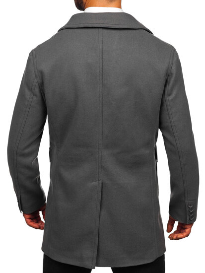 Men’s Short Double-breasted Winter Coat Graphite Bolf 11Z8215