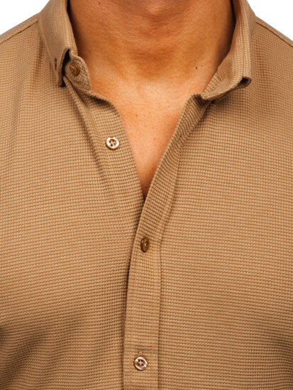 Men’s Short Sleeve Muslin Shirt Brown Bolf 2013