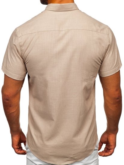 Men's Short Sleeve Shirt Beige Bolf 20501