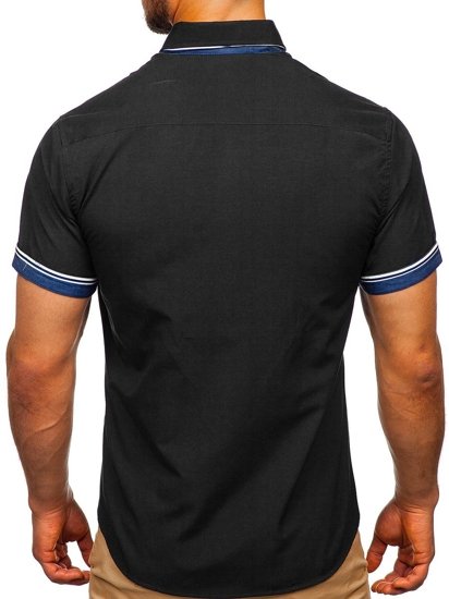 Men's Short Sleeve Shirt Black Bolf 2911-1