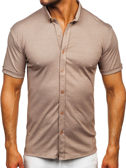 Men's Short Sleeve Shirt Brown Bolf 2005