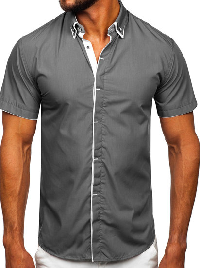 Men's Short Sleeve Shirt Graphite Bolf 19602