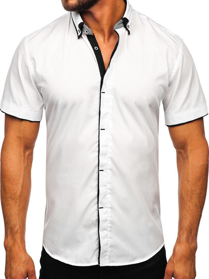 Men's Short Sleeve Shirt White Bolf 19602