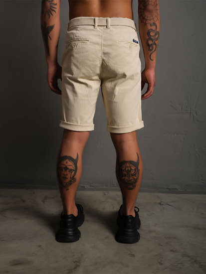 Men's Shorts with Belt Ecru Bolf 0010