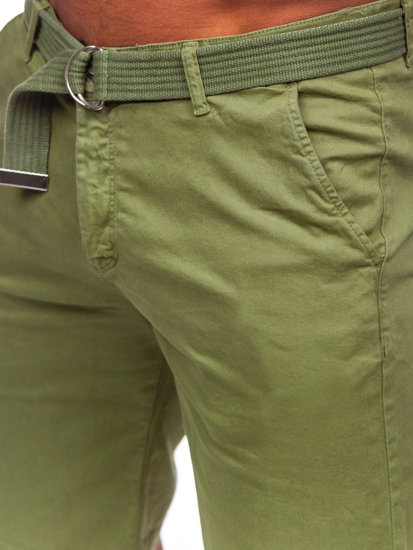 Men's Shorts with Belt Green Bolf 0010