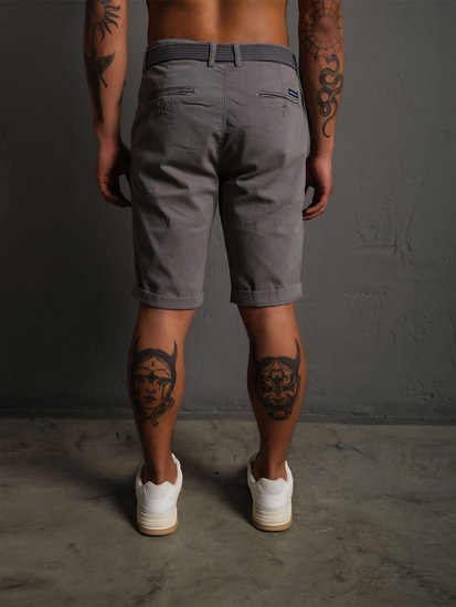 Men's Shorts with Belt Grey Bolf 0010