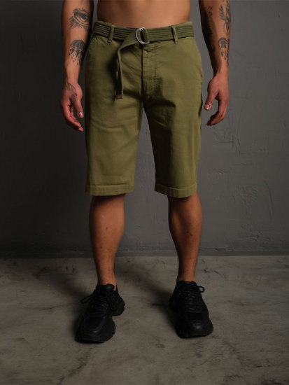 Men's Shorts with Belt Khaki Bolf 0010