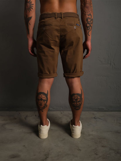 Men’s Shorts with belt Brown Bolf 0010