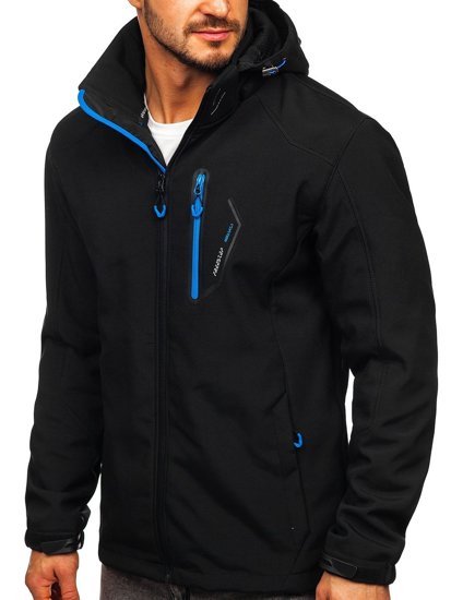 Men’s Softshell Jacket Black-Blue Bolf BK017