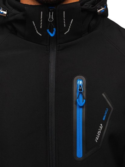 Men’s Softshell Jacket Black-Blue Bolf BK017