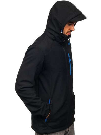 Men’s Softshell Jacket Black-Blue Bolf BK017