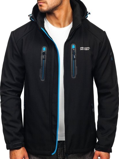 Men's Softshell Jacket Black-Blue Bolf WX057