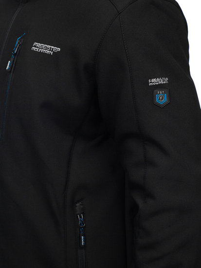 Men's Softshell Jacket Black-Blue Bolf WX061