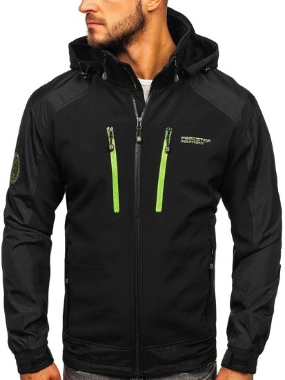 Men's Softshell Jacket Black-Green Bolf P191