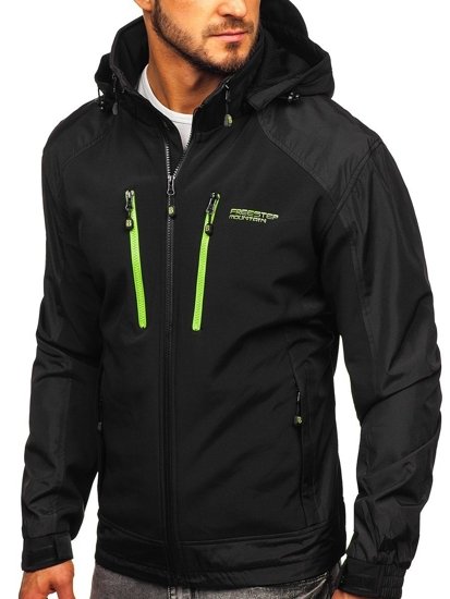 Men's Softshell Jacket Black-Green Bolf P191