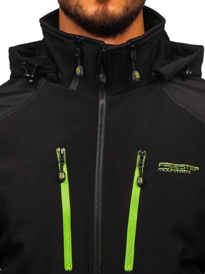 Men's Softshell Jacket Black-Green Bolf P191