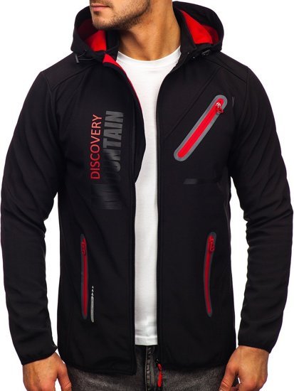 Men's Softshell Jacket Black-Red Bolf HH023