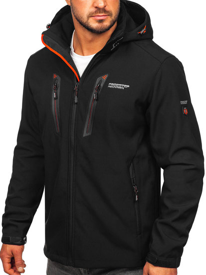 Men's Softshell Jacket Black-Red Bolf WX086A