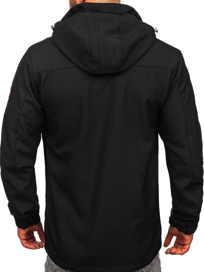 Men's Softshell Jacket Black-Red Bolf WX086A