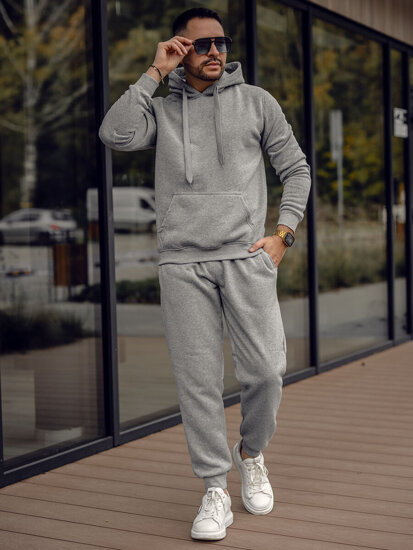 Men’s Sport Outfit with hood Grey Bolf D012