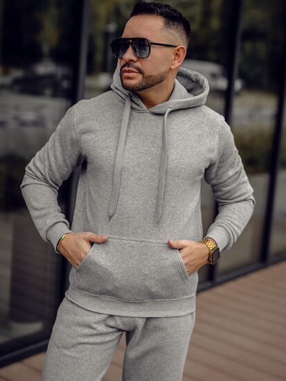 Men’s Sport Outfit with hood Grey Bolf D012