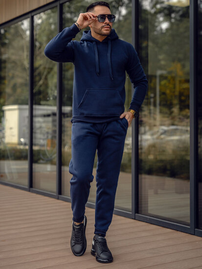 Men’s Sport Outfit with hood Navy Blue Bolf D012