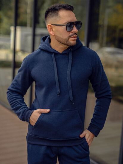 Men’s Sport Outfit with hood Navy Blue Bolf D012