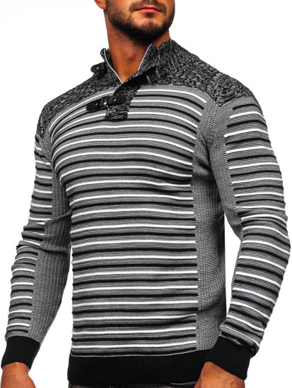 Men's Stand Up Sweater Black Bolf 1028