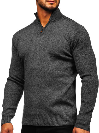 Men's Stand Up Sweater Black Bolf S8279