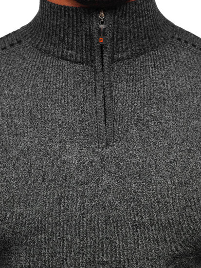 Men's Stand Up Sweater Black Bolf S8279