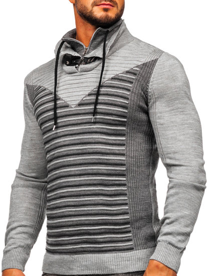 Men's Stand Up Sweater Grey Bolf 1008