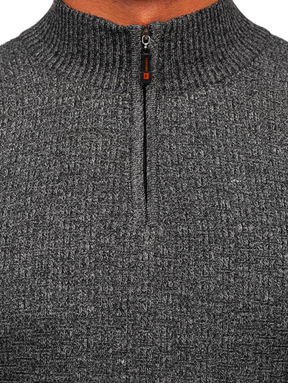 Men's Stand Up Sweater Grey Bolf S8206