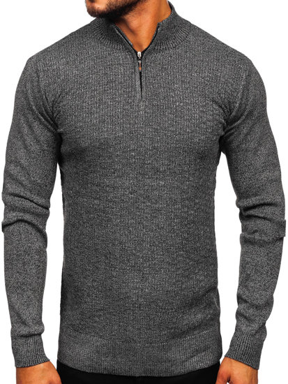 Men's Stand Up Sweater Grey Bolf S8206