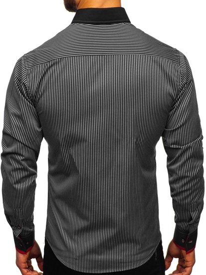 Men's Striped Long Sleeve Shirt Black Bolf 2751