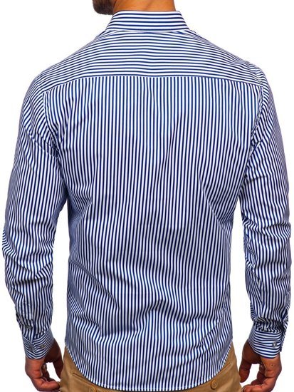 Men's Striped Long Sleeve Shirt Cobalt Bolf 20726