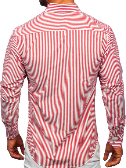 Men's Striped Long Sleeve Shirt Coral Bolf 22731