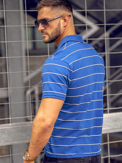 Men's Striped Polo Shirt Blue Bolf 14954A