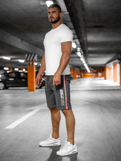 Men's Sweat Shorts Anthracite-Orange Bolf Q3884