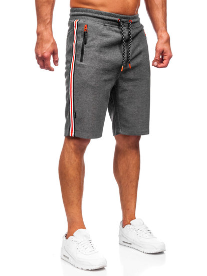 Men's Sweat Shorts Anthracite-Orange Bolf Q3884