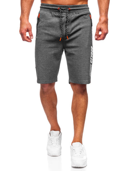 Men's Sweat Shorts Anthracite-Orange Bolf Q3884