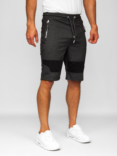 Men's Sweat Shorts Black-White Bolf Q3877