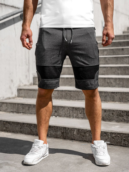 Men's Sweat Shorts Black-White Bolf Q3877