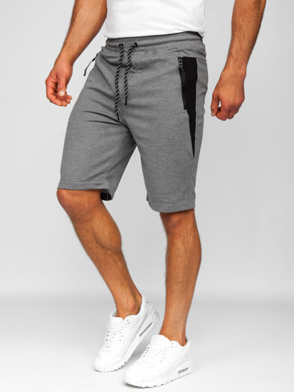 Men's Sweat Shorts Grey-Black Bolf Q3876