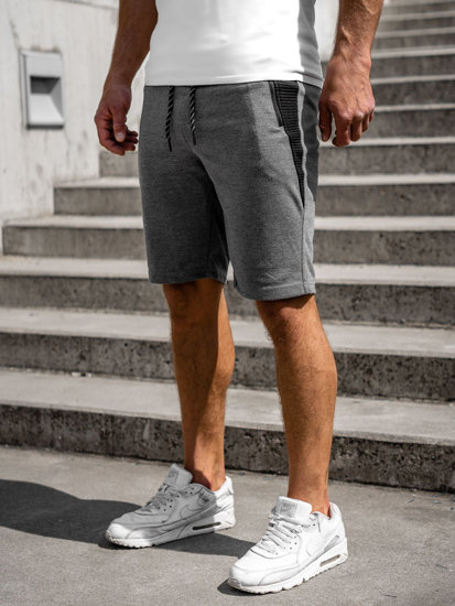 Men's Sweat Shorts Grey-Black Bolf Q3876