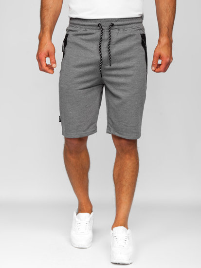 Men's Sweat Shorts Grey-Black Bolf Q3876