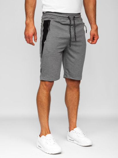 Men's Sweat Shorts Grey-Black Bolf Q3876