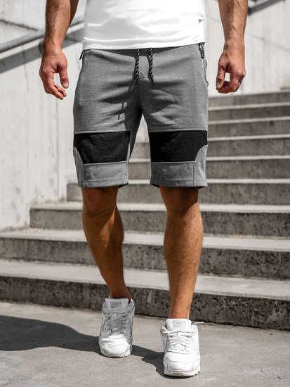 Men's Sweat Shorts Grey-Black Bolf Q3877